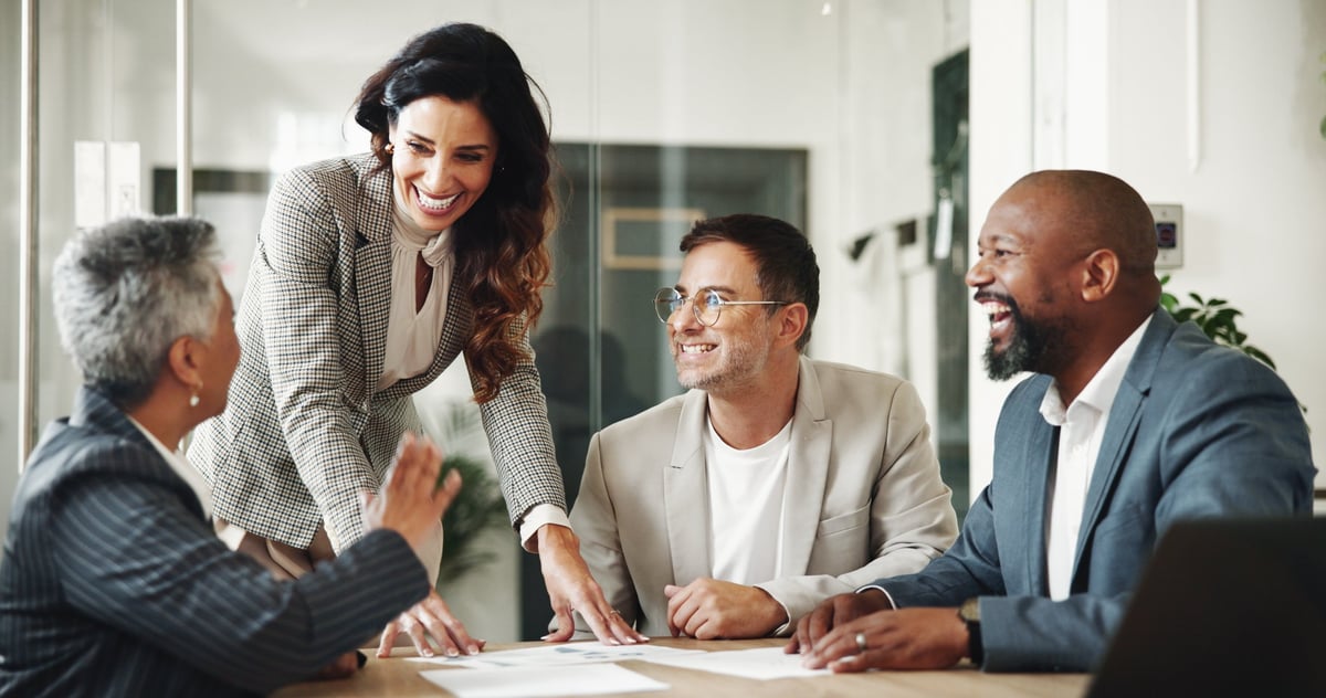 Business professionals in professional meeting collaboration